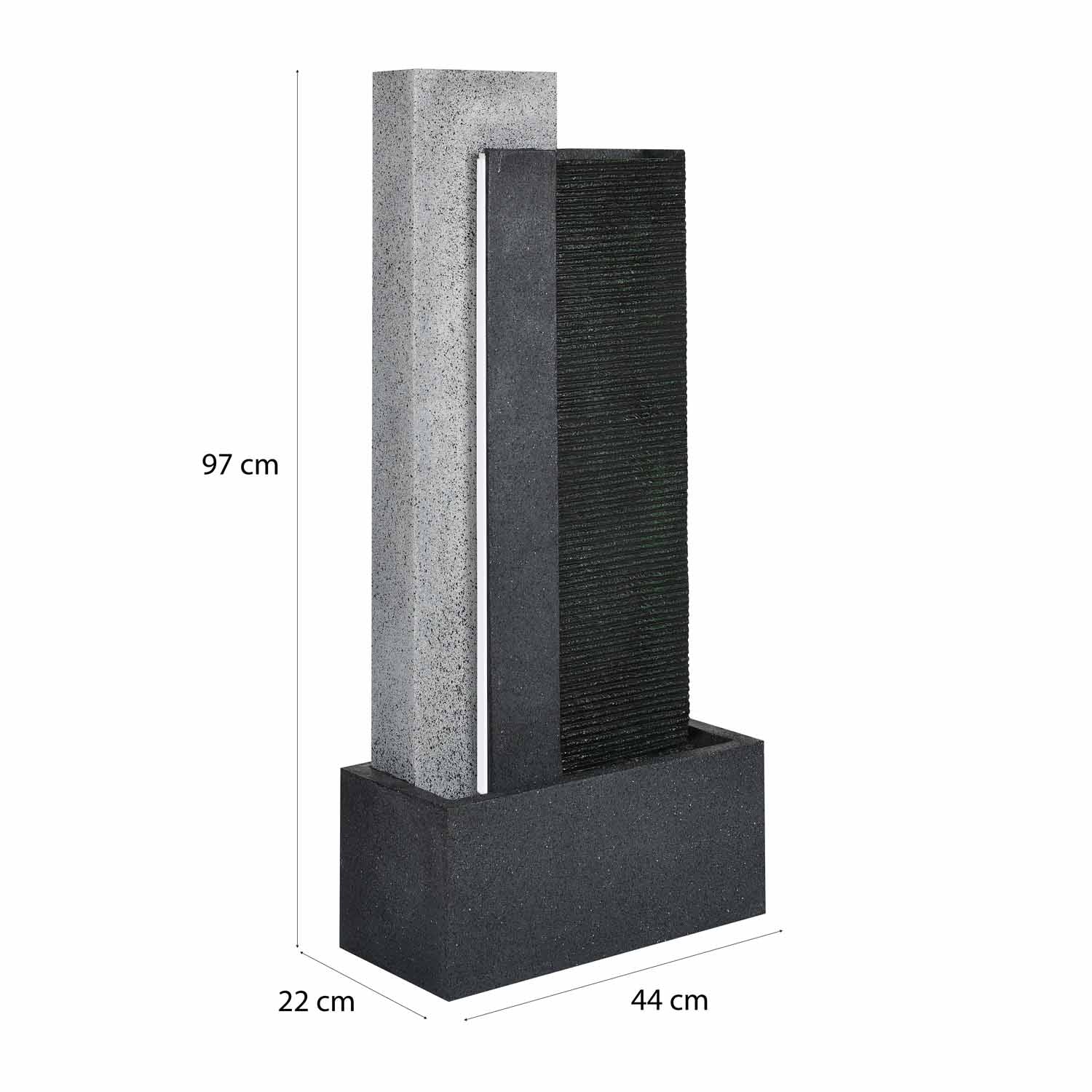 Waterfall Water Fountain with LED Light (Grey)