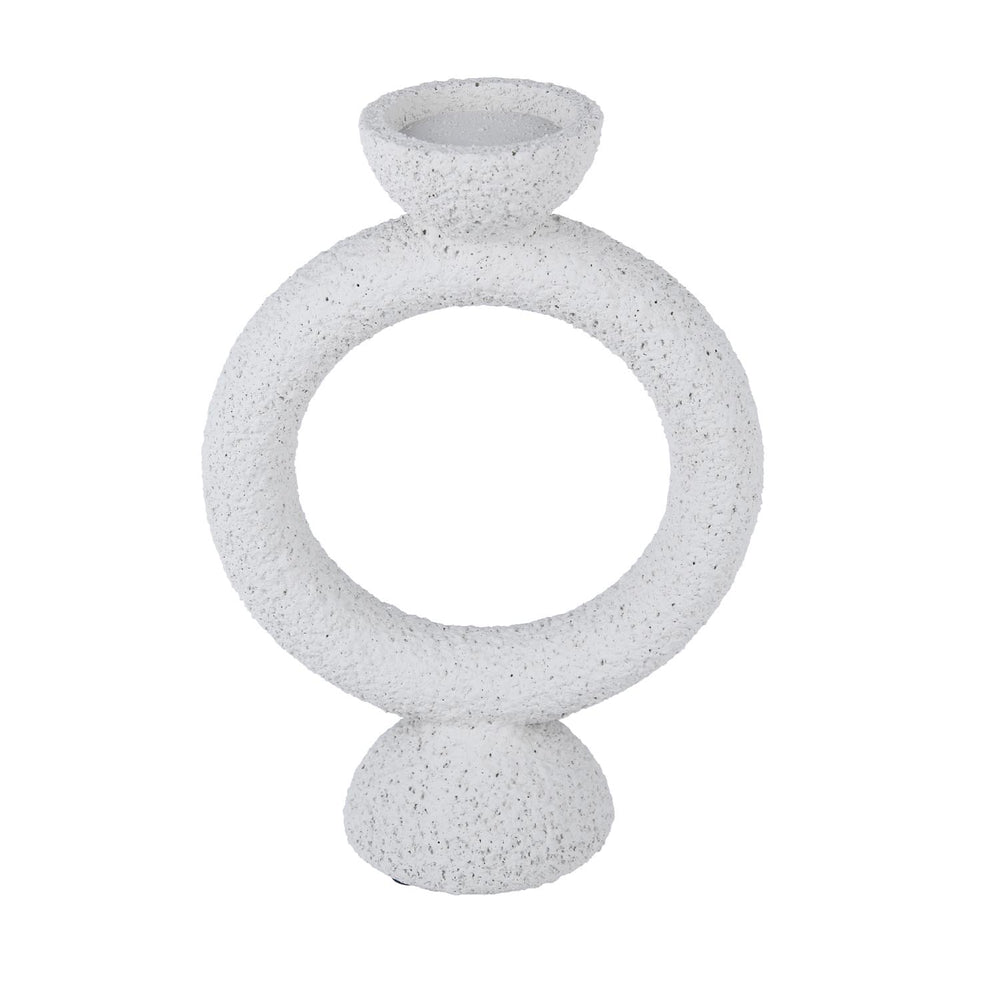 Polyresin Ring Holder Candle Holder Large- Beige
