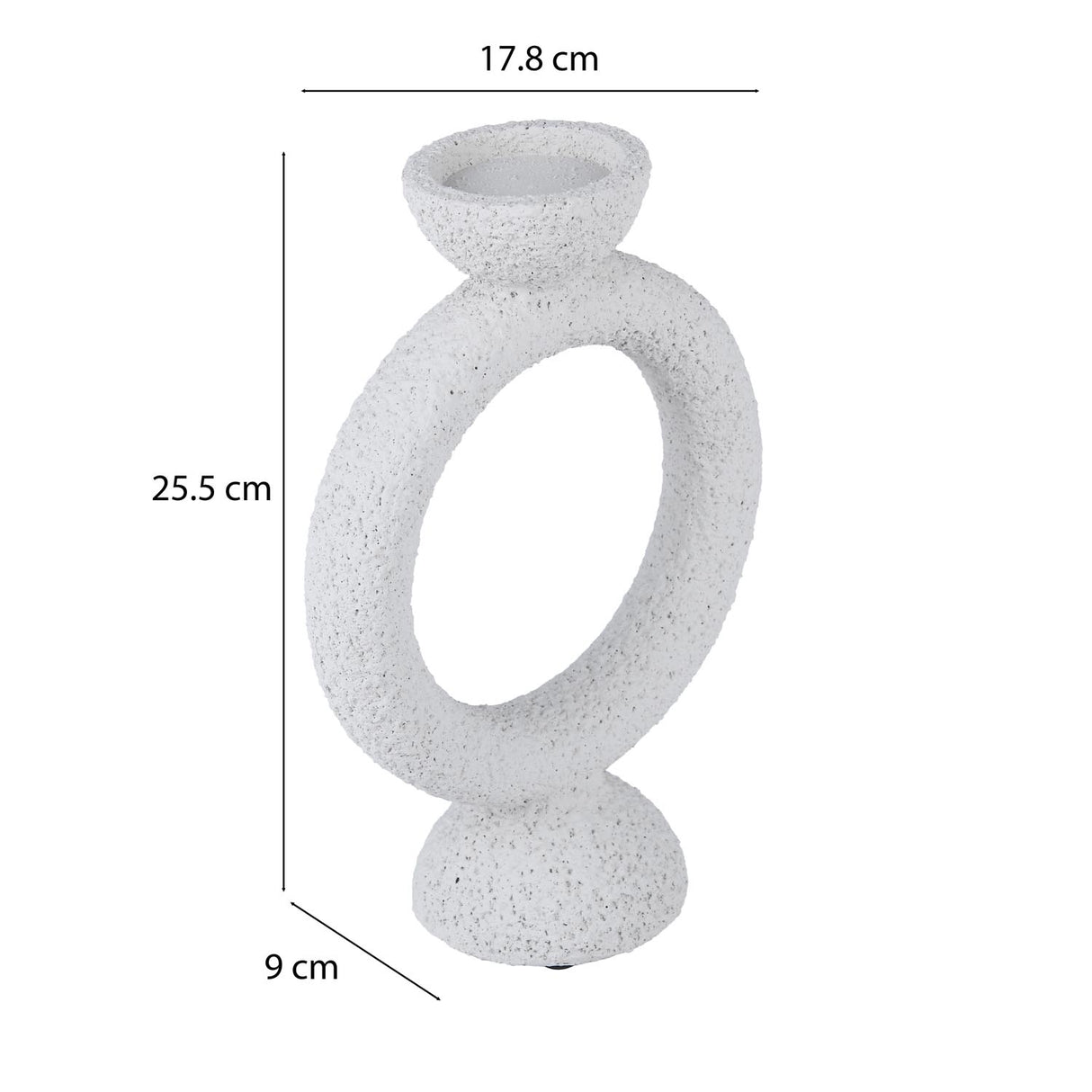 Polyresin Ring Holder Candle Holder Large- Beige
