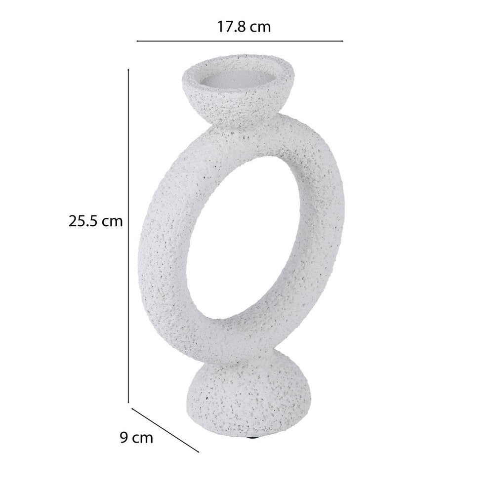 Polyresin Ring Holder Candle Holder Large- Beige