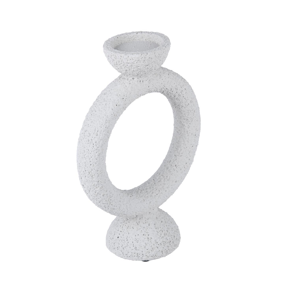 Polyresin Ring Holder Candle Holder Large- Beige