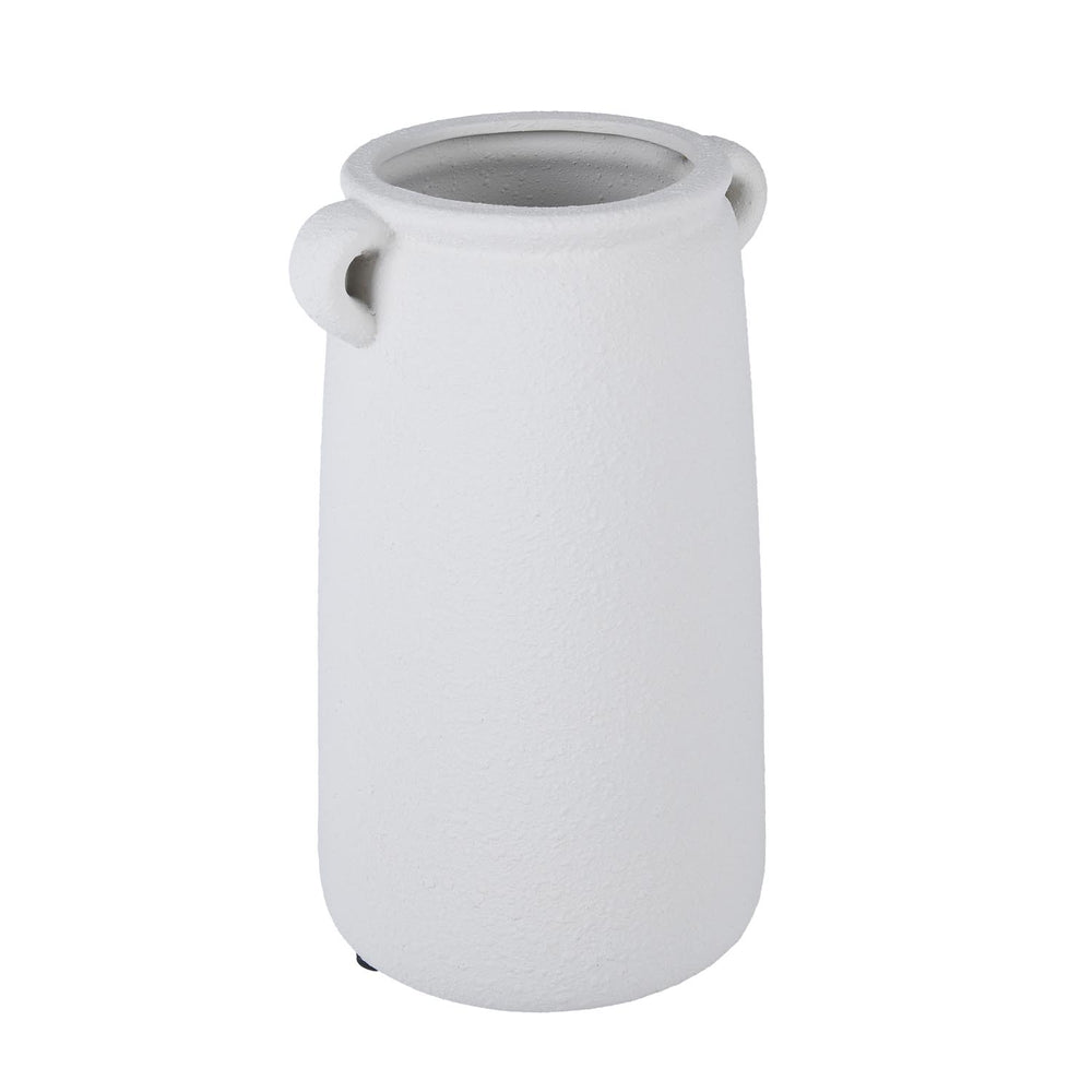 Decorative Trapeze Stoneware Vase Large- Beige