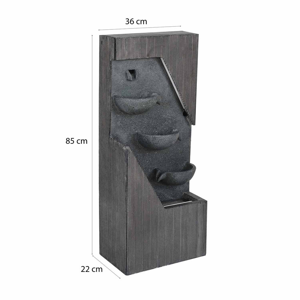 Three Pots on Wall Water Fountain (Grey)