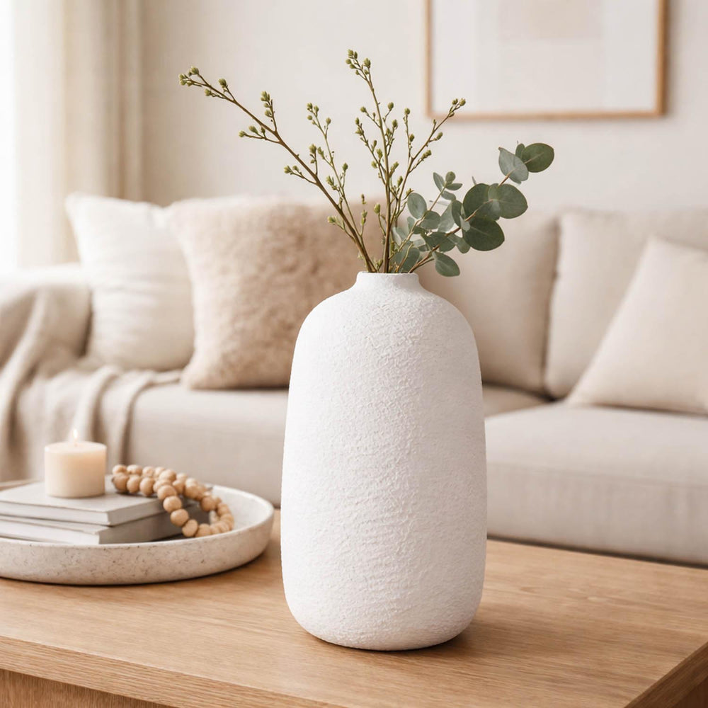 Decorative Terracotta Droplet Vase- Beige