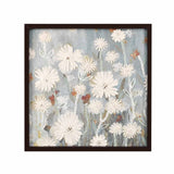 Floral Embroidered Wall Art (White & Blue)
