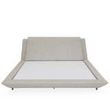 Jaslene Upholstered King Bed Without Storage- Beige