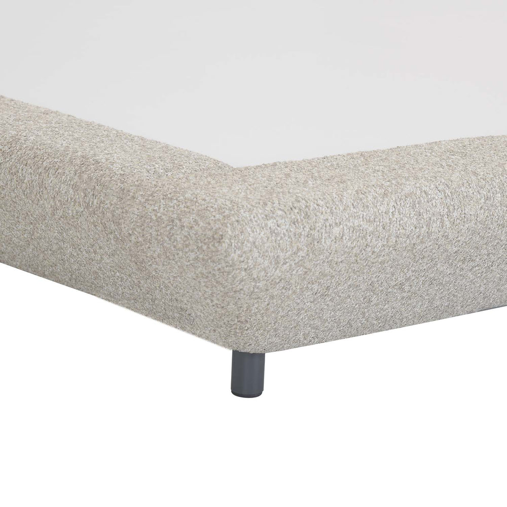Jaslene Upholstered King Bed Without Storage- Beige