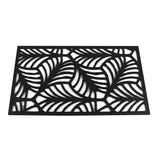 Leaf Design Rubber 18" x 30" Door Mat (Black)
