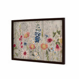 Tropical Bloom Embroidered Wall Art (Beige)