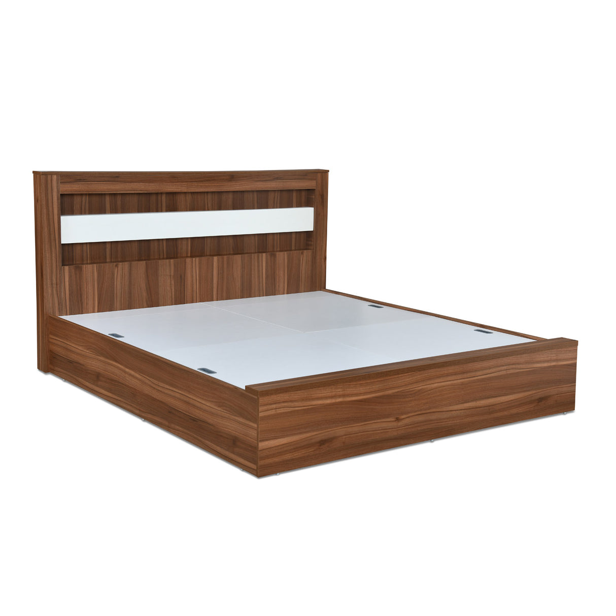 Magnus King Bed with Box Storage(Lyon Walnut)
