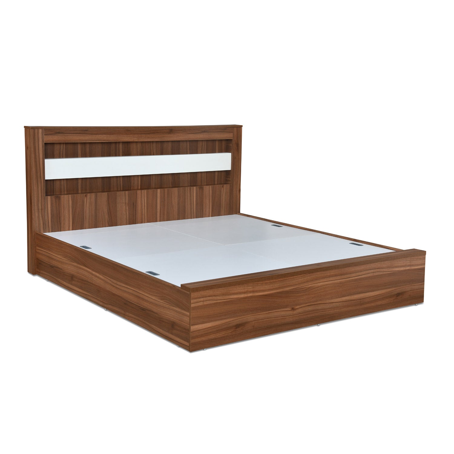 Magnus King Bed with Box Storage(Lyon Walnut)