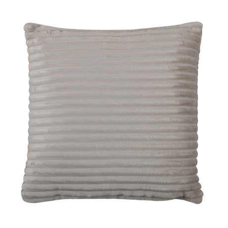 Fluted Design Polyester 16" x 16" Filled Cushion (Taupe)