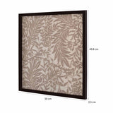 Autumn Leafy Embroidered Wall Art (Beige)