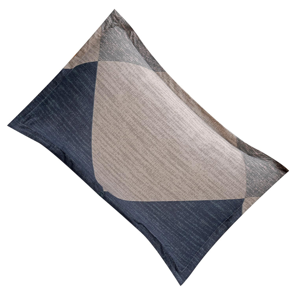 Zigzag Polyester Queen Bedsheet with Pillow Covers- Multicolor