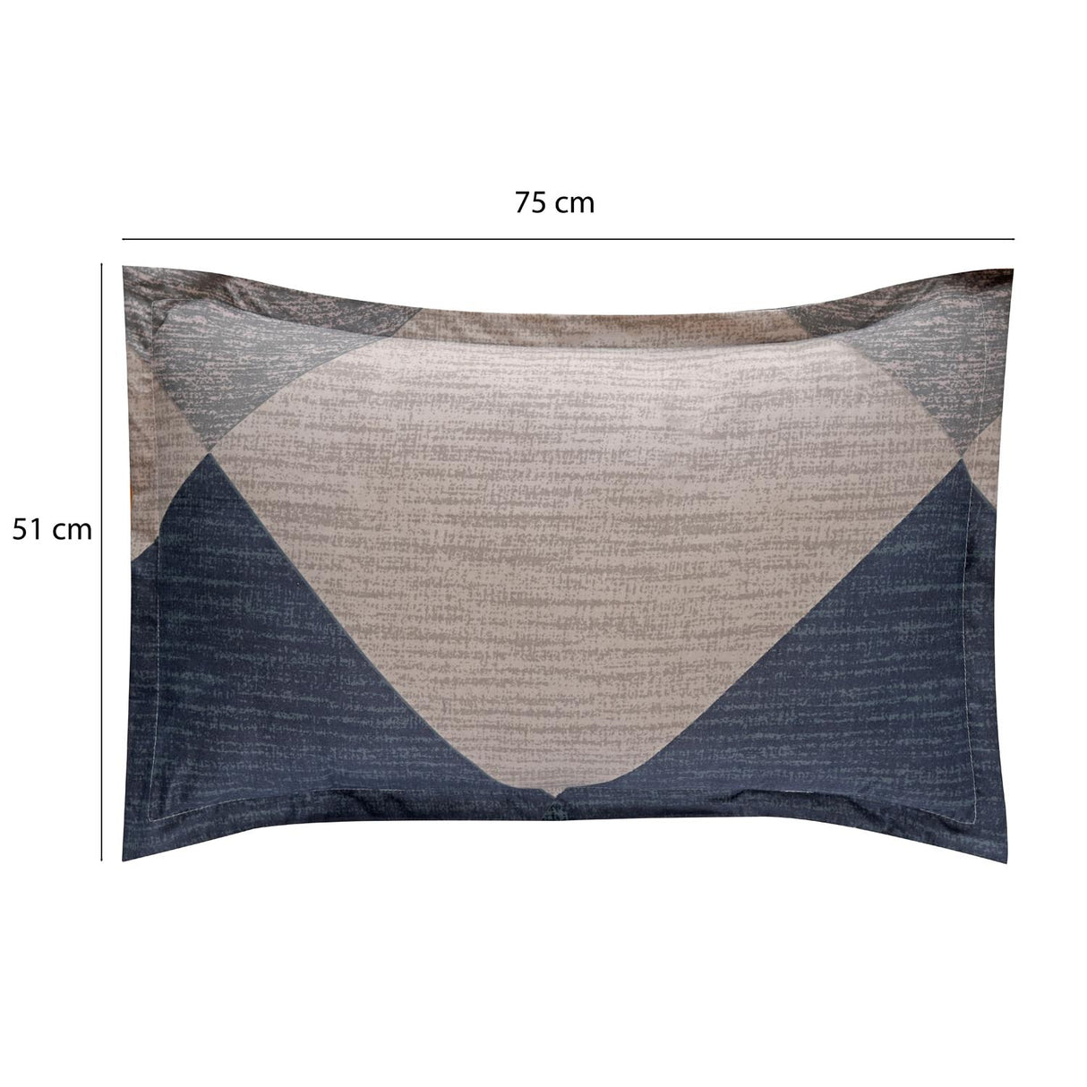 Zigzag Polyester Single Bedsheet with Pillow Cover- Multicolor