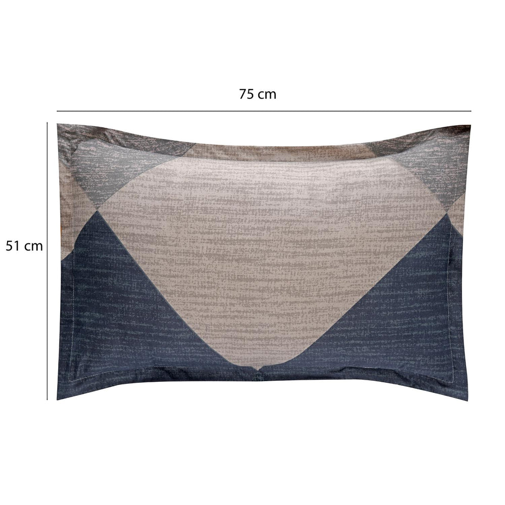 Zigzag Polyester Single Bedsheet with Pillow Cover- Multicolor