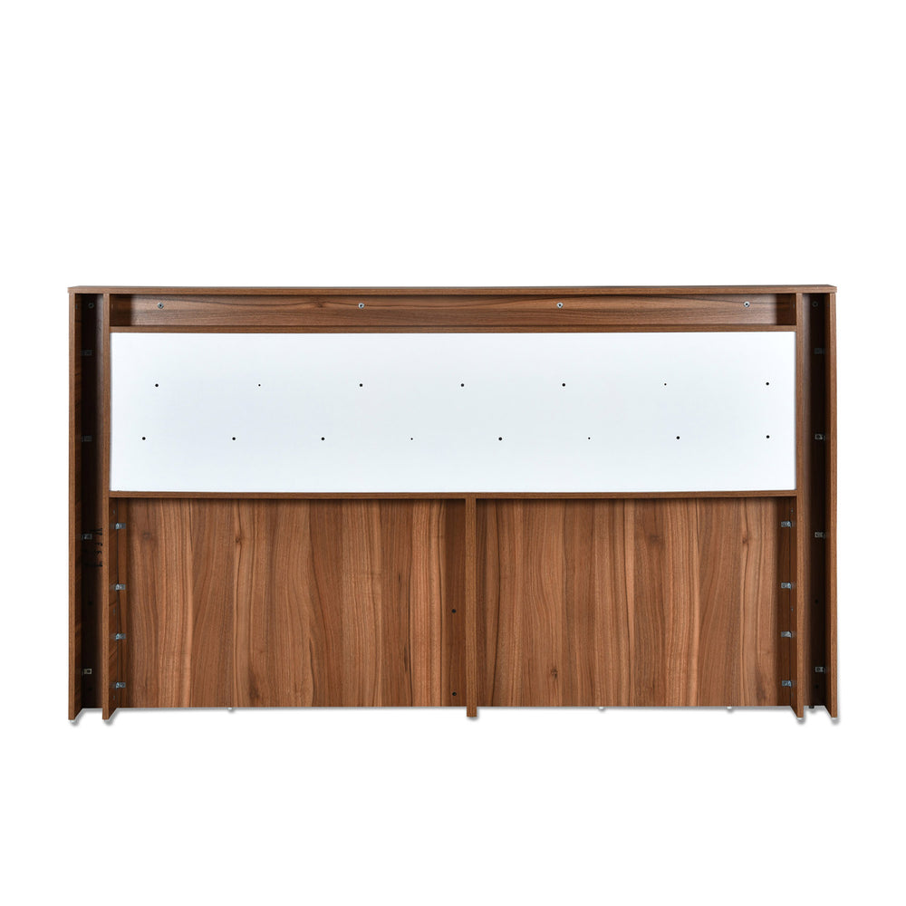 Magnus King Bed with Box Storage(Lyon Walnut)