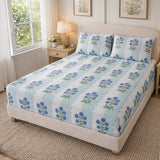 Botanica Pop Polyester Queen Bedsheet with Pillow Covers- Multicolor