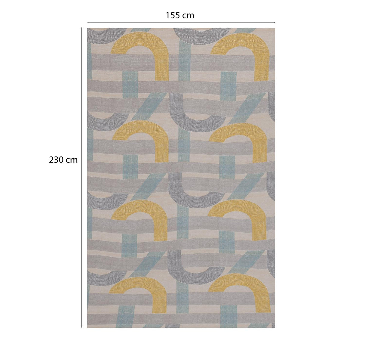 Geometric Arch Polyester Single Bedsheet with Pillow Cover- Multicolor