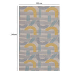 Geometric Arch Polyester Single Bedsheet with Pillow Cover- Multicolor