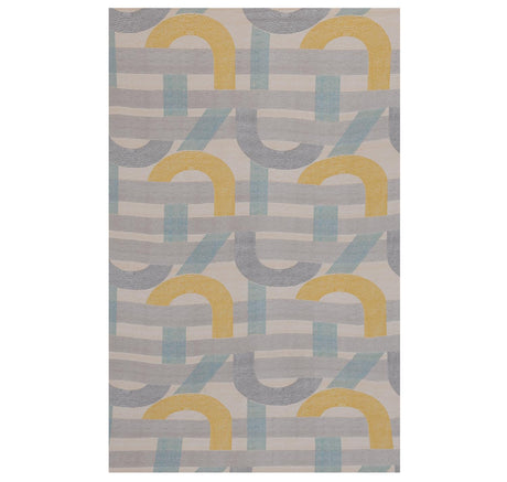 Geometric Arch Polyester Single Bedsheet with Pillow Cover- Multicolor