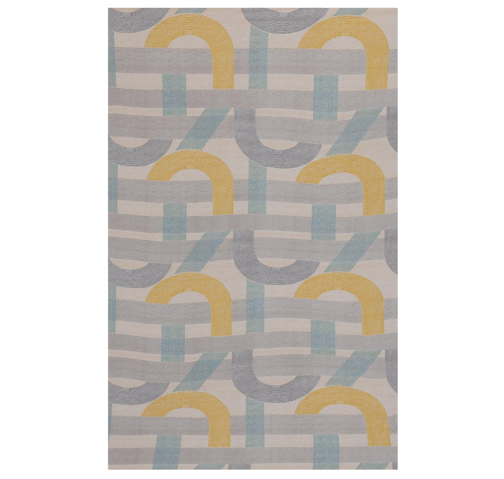 Geometric Arch Polyester Single Bedsheet with Pillow Cover- Multicolor