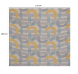Geometric Arch Polyester Queen Bedsheet with Pillow Covers- Multicolor