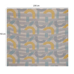 Geometric Arch Polyester Queen Bedsheet with Pillow Covers- Multicolor