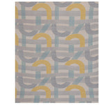 Geometric Arch Polyester Queen Bedsheet with Pillow Covers- Multicolor