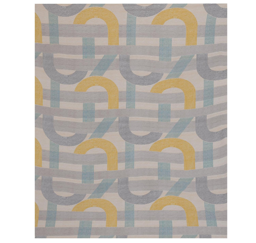 Geometric Arch Polyester Queen Bedsheet with Pillow Covers- Multicolor