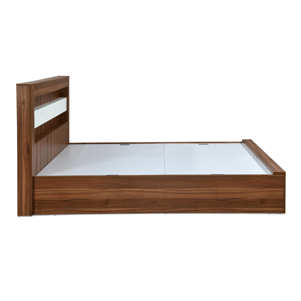 Magnus Queen Bed with Box Storage(Lyon Walnut)