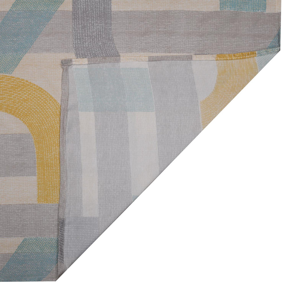 Geometric Arch Polyester Single Bedsheet with Pillow Cover- Multicolor