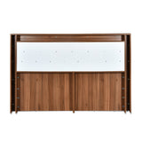 Magnus Queen Bed with Box Storage(Lyon Walnut)