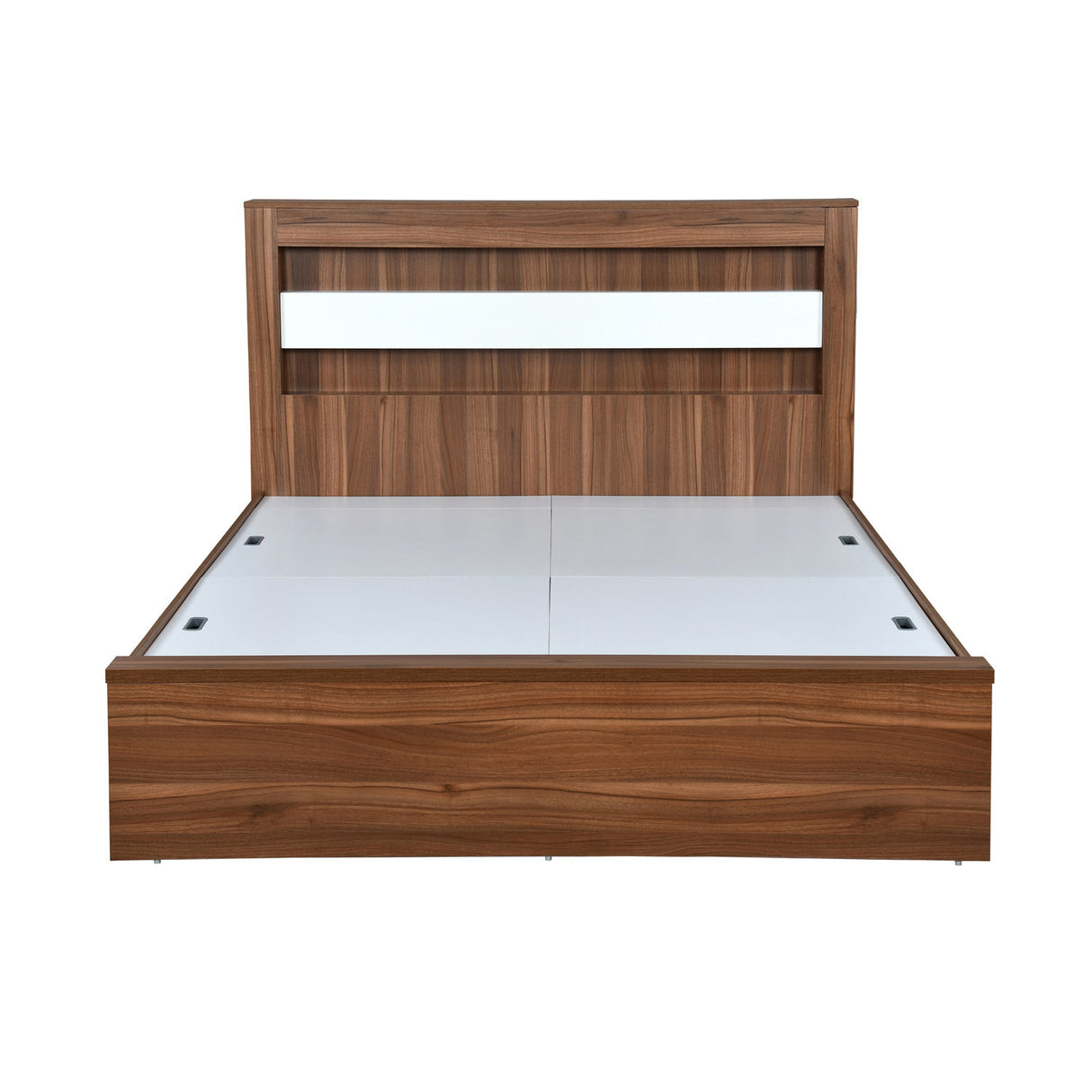 Magnus Queen Bed with Box Storage(Lyon Walnut)