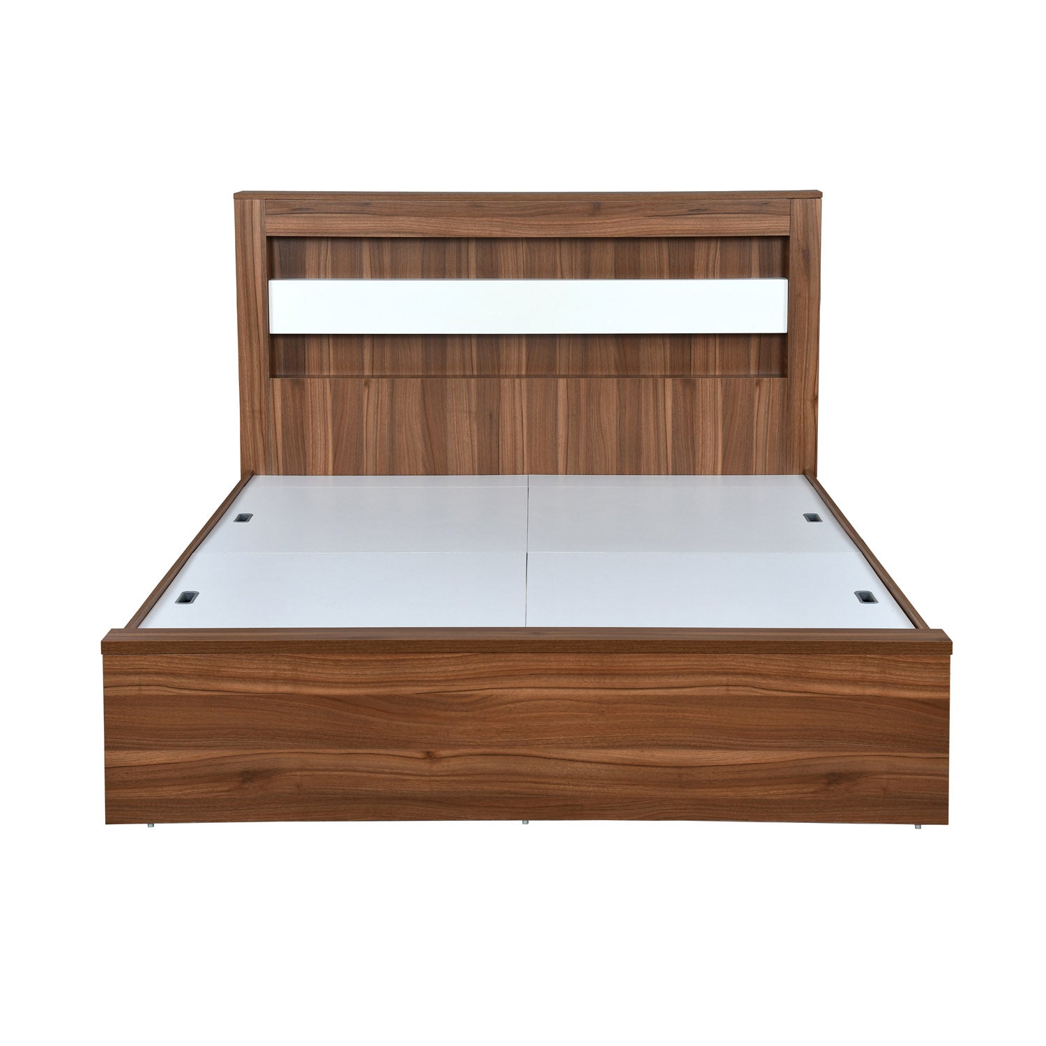 Magnus Queen Bed with Box Storage(Lyon Walnut)