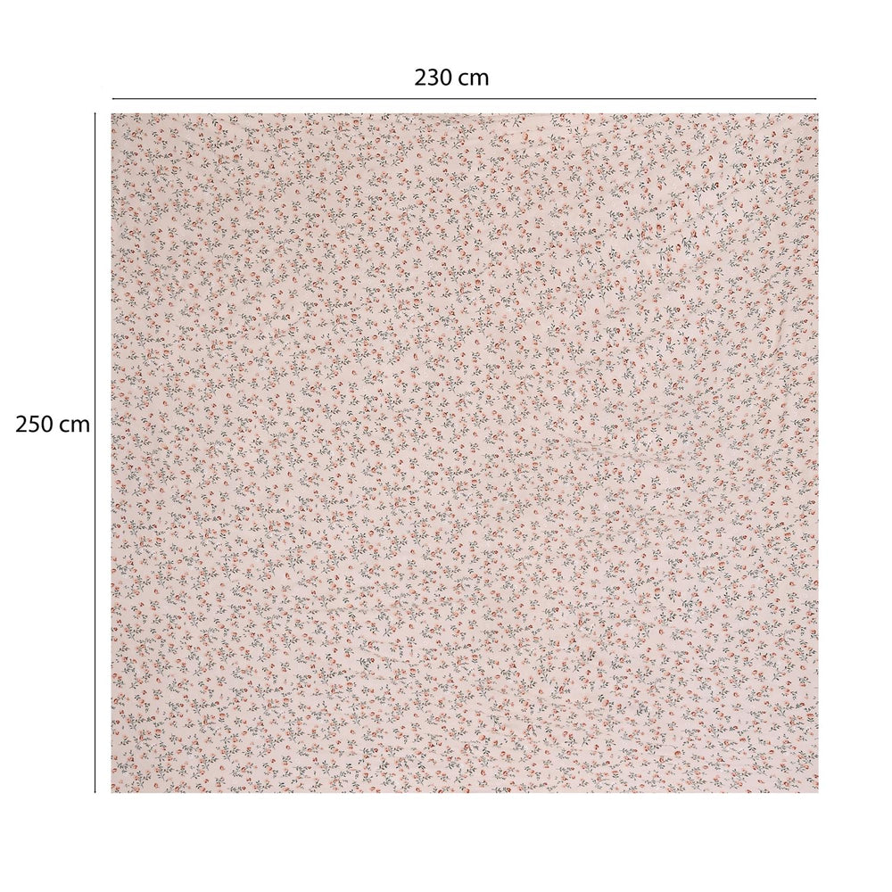 Floral Polyester Queen Bedsheet with Pillow Covers- Multicolor