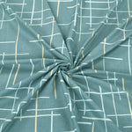 Geometric Polyester 4 Pieces Double Bedding Set (Blue)