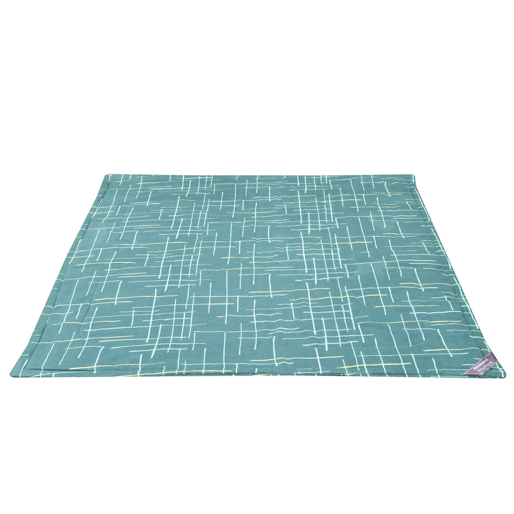 Geometric Polyester 4 Pieces Double Bedding Set (Blue)