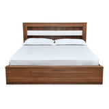 Magnus King Bed with Box Storage(Lyon Walnut)
