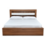Magnus King Bed with Box Storage(Lyon Walnut)