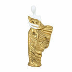Standing Woman Ceramic Showpiece- White & Gold