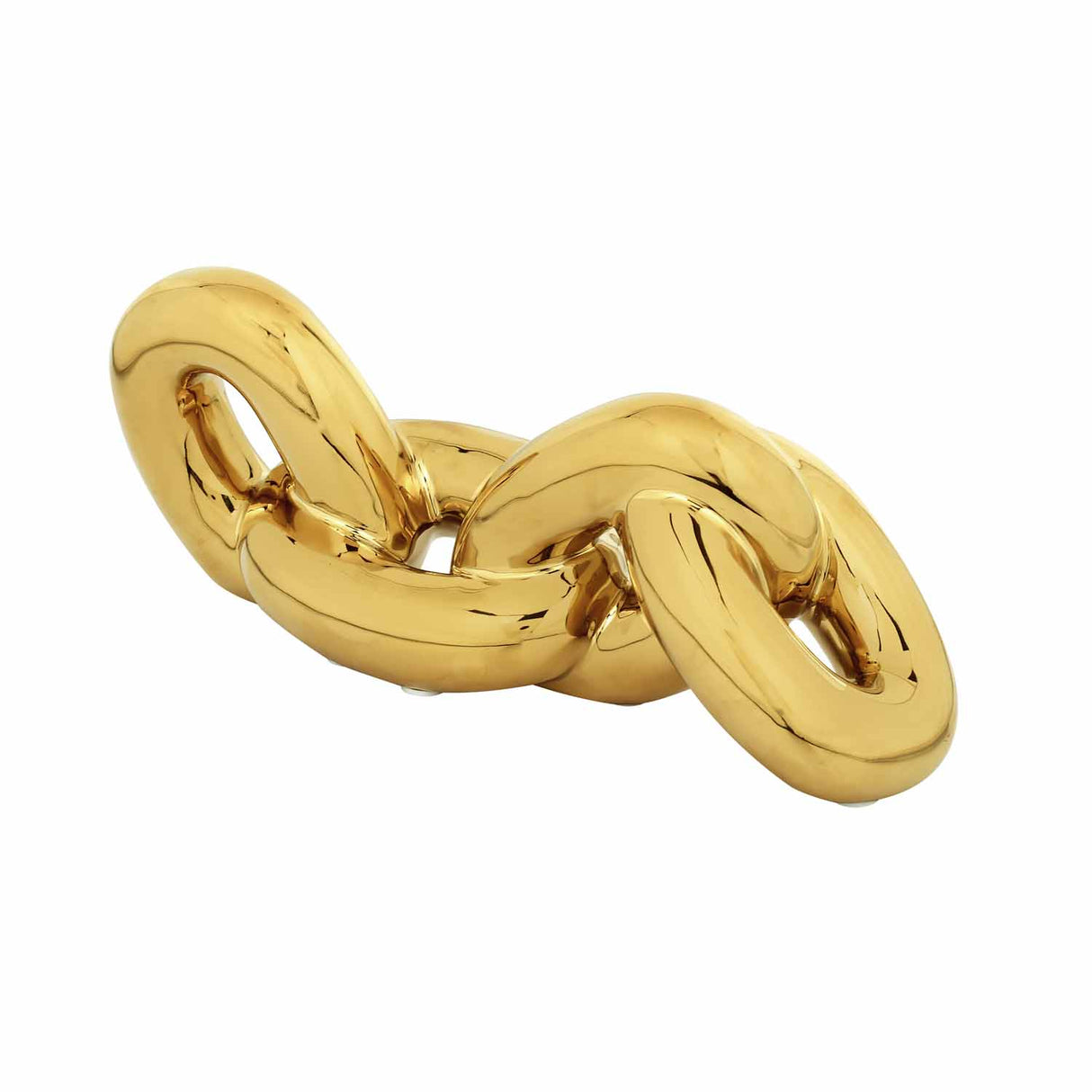 Chain Knot Ceramic Tabletop Decor Showpiece- Gold