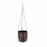 Hanging Metal Planter Small- Brown and Gold