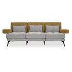 Nocta 3 Seater Fabric Sofa- Mustard and Grey