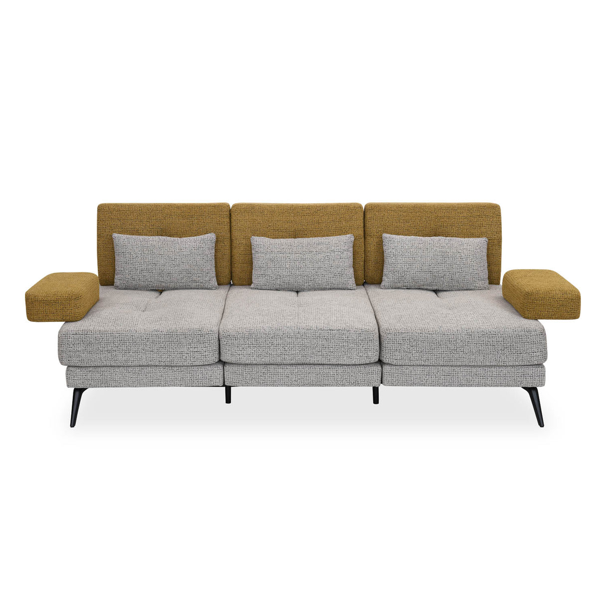 Nocta 3 Seater Fabric Sofa- Mustard and Grey