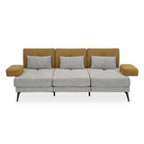 Nocta 3 Seater Fabric Sofa- Mustard and Grey