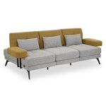 Nocta 3 Seater Fabric Sofa- Mustard and Grey