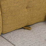 Nocta 3 Seater Fabric Sofa- Mustard and Grey