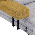 Nocta 3 Seater Fabric Sofa- Mustard and Grey