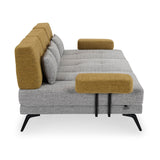 Nocta 3 Seater Fabric Sofa- Mustard and Grey